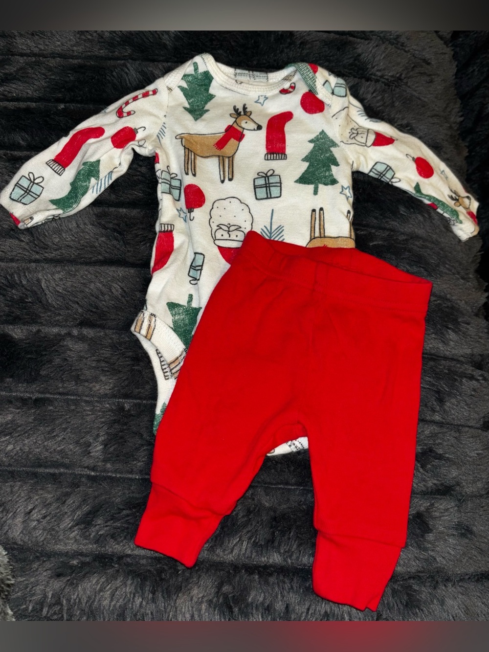 Carter's Red Reindeer Appliqué Joggers